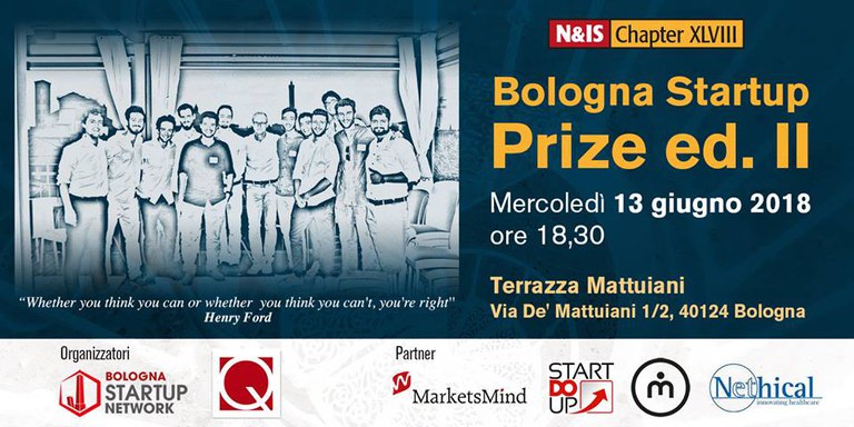 N&IS chap xlviii Premio Bologna Startup II ft UNIBO